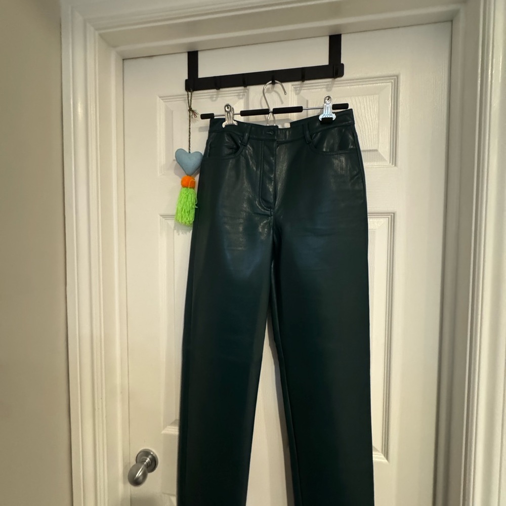 Wilfred Forest Green Leather Pants